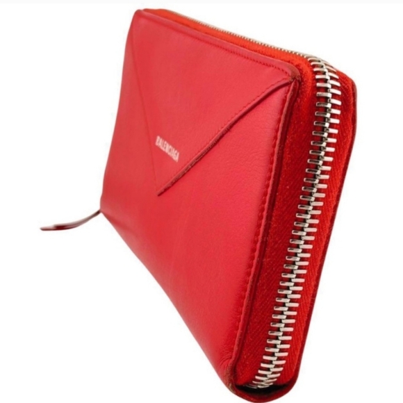 Balenciaga Red Leather Wallet Envelope Clutch full inclusion - Picture 10 of 10